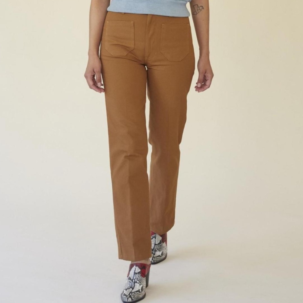 Lykke Wullf Ranch Pant Size 10 - western jean pants in honey brown / tan
